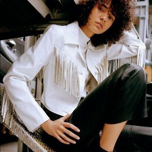 UO Fringe Faux Leather Jacket